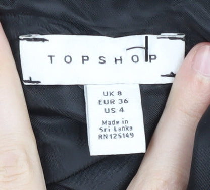 Womens UK Size 8 Topshop Black Cropped Blouse