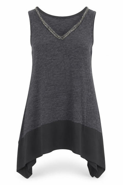 Womens UK Size 12 NEXT Grey Tunic Tank
