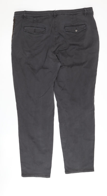 Mens UK Size 46 Christian Berg Regular Fit Casual Black Trousers