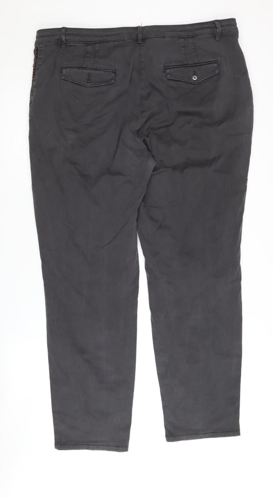 Mens UK Size 46 Christian Berg Regular Fit Casual Black Trousers