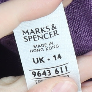 Womens UK Size 14 Marks and Spencer Purple Pullover Jumper