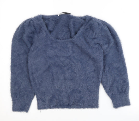 Womens UK Size L Zara Blue Pullover Jumper