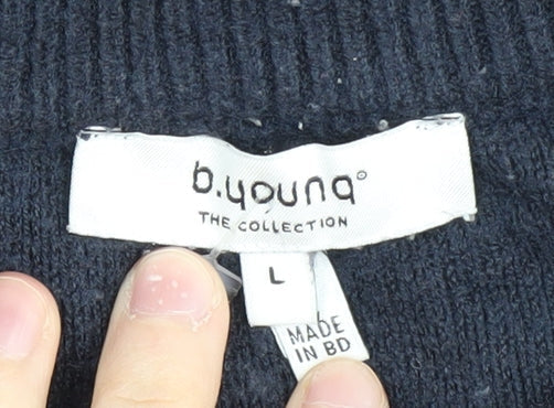 b.young Women's Blue Pullover Jumper, Size L, Casual Knit