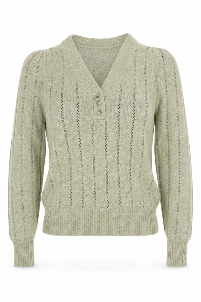 Womens UK Size 6 Marks and Spencer Green Henley Jumper
