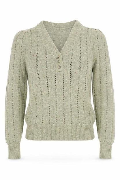 Womens UK Size 6 Marks and Spencer Green Henley Jumper