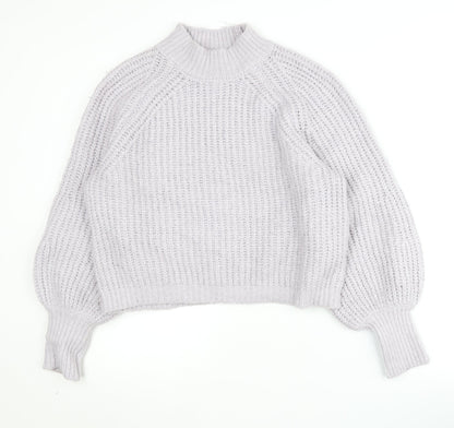 Moon & Madison Women’s Grey Mock Neck Jumper, S