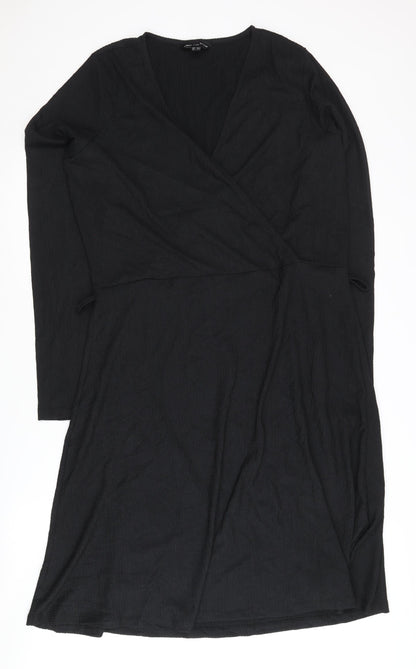 Long Tall Sally Black V-Neck Dress, Size 18