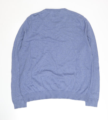 Threadbare Men's Blue V-Neck Pullover Jumper 2XL