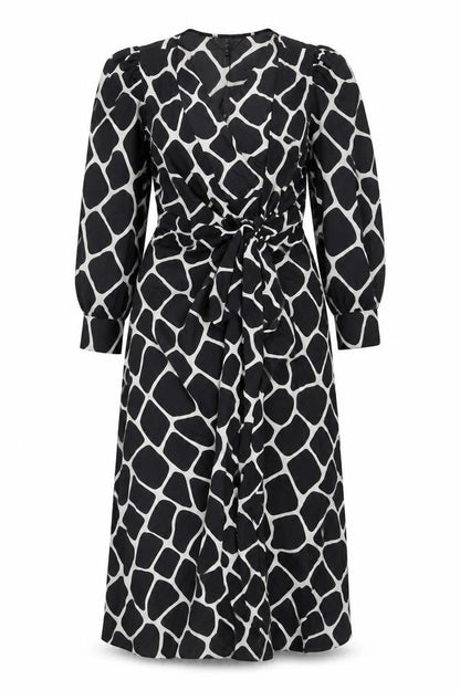 Next Women's Black Midi Wrap Dress Size 10
