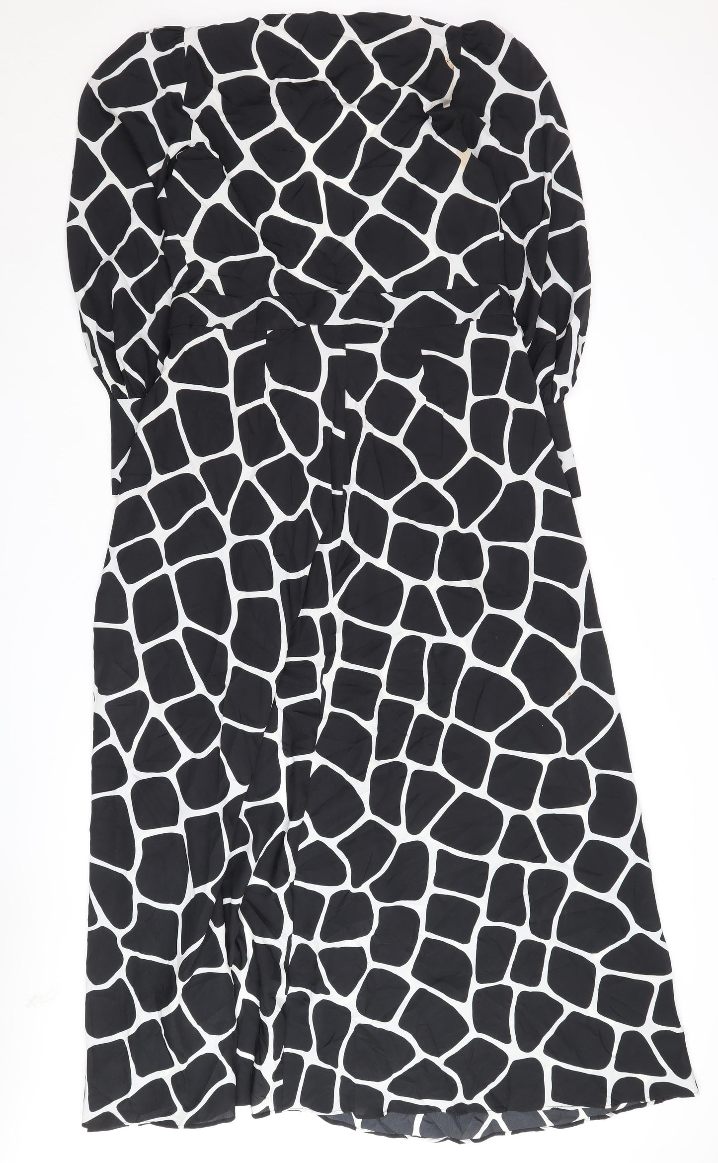 Next Women's Black Midi Wrap Dress Size 10