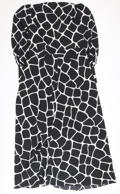 Next Women's Black Midi Wrap Dress Size 10