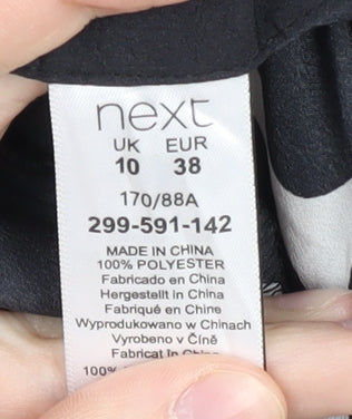 Next Women's Black Midi Wrap Dress Size 10