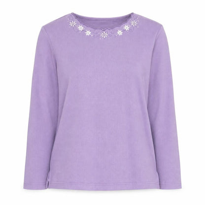 Bonmarché Women Purple Embroidered Jumper S