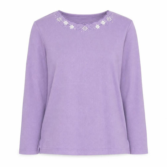 Bm Collection Women Purple Embroidered Jumper S
