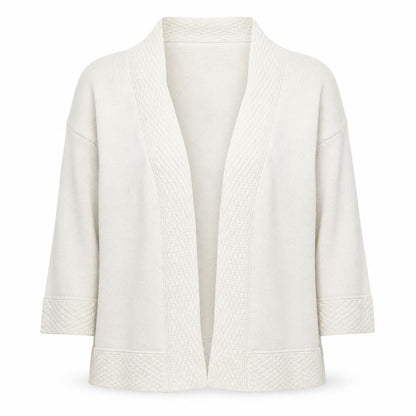 Bonmarché Women's Beige Knit Open Front Cardigan - Medium