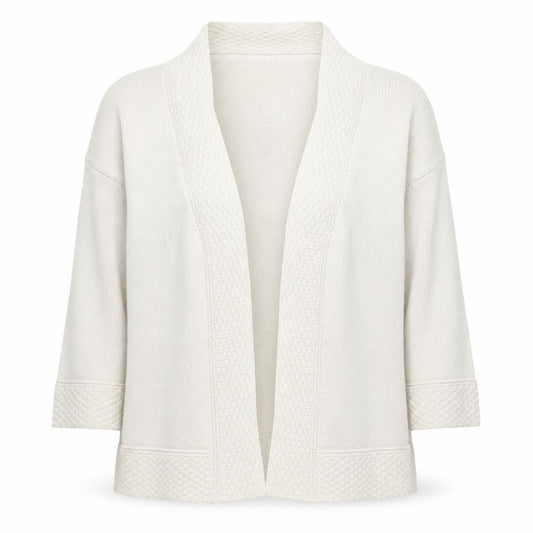 Bonmarché Women's Beige Knit Open Front Cardigan - Medium