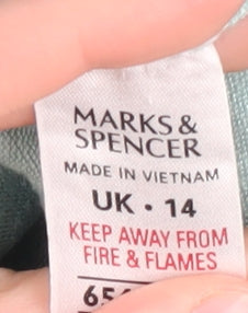 Womens UK Size 14 Marks and Spencer Green Pullover Jumper