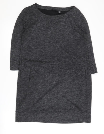 Adrienne Vittadini Women's Grey Knit Dress L