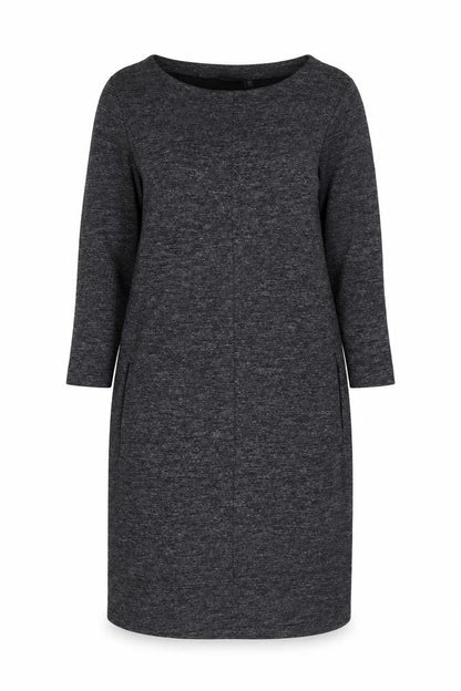 Adrienne Vittadini Women's Grey Knit Dress L