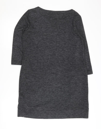 Adrienne Vittadini Women's Grey Knit Dress L
