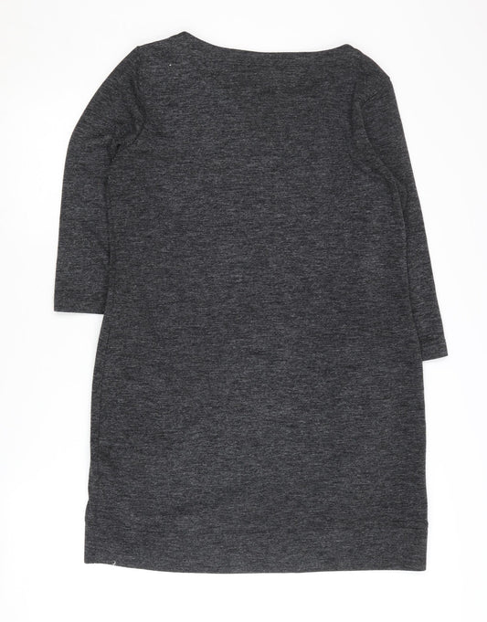 Adrienne Vittadini Women's Grey Knit Dress L