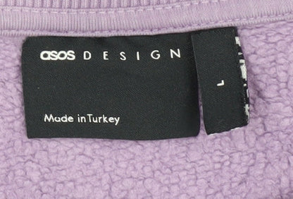 Womens UK Size L ASOS DESIGN Purple Pullover Sweatshirt