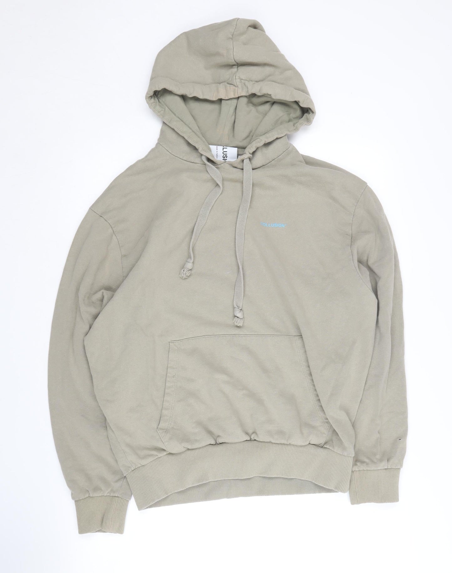 Mens UK Size M COLLUSION Beige Pullover Hoodie