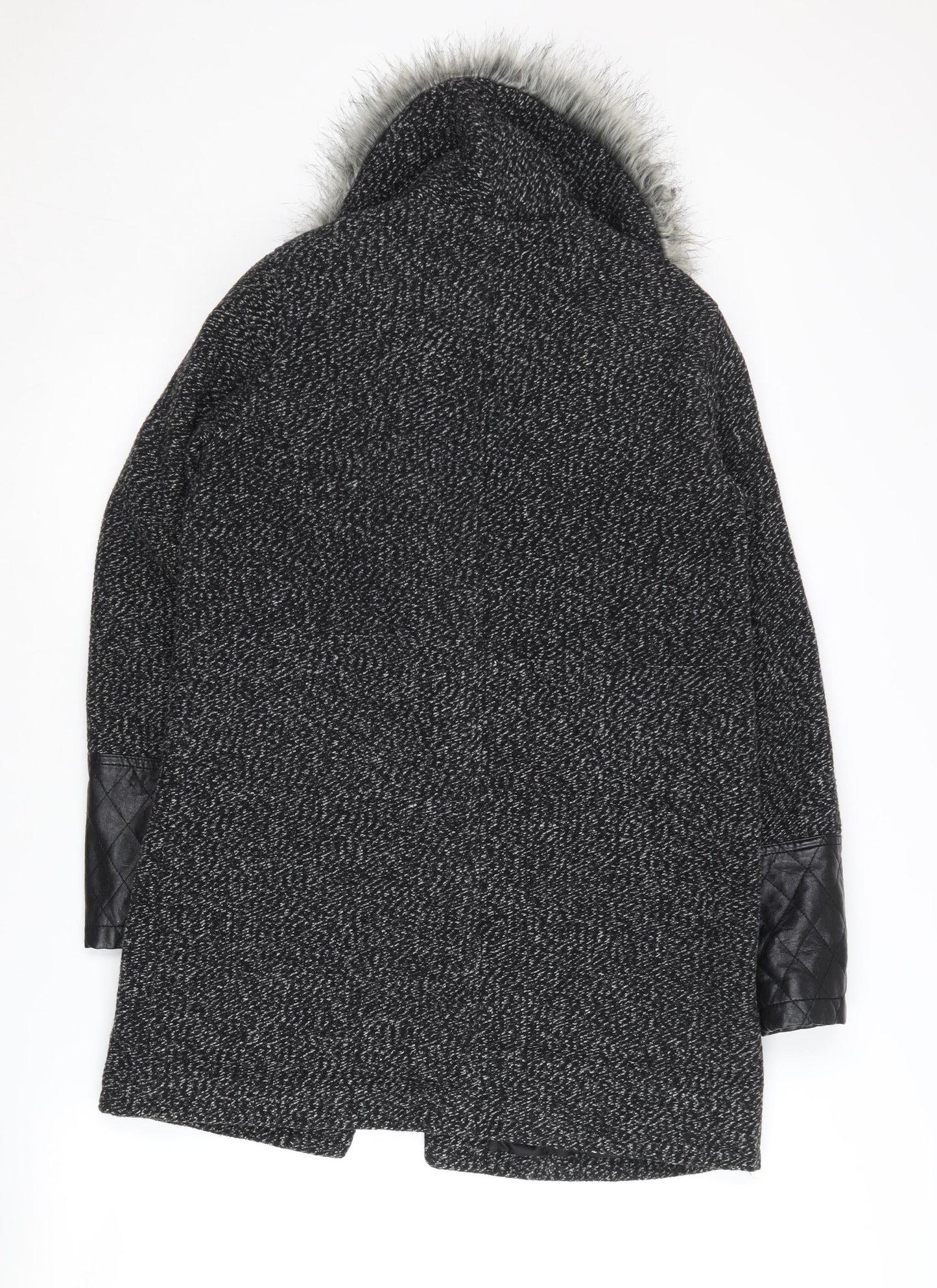 Womens UK Size 8 New Look Black Overcoat