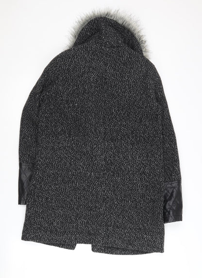 Womens UK Size 8 New Look Black Overcoat