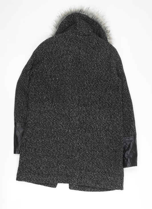 Womens UK Size 8 New Look Black Overcoat