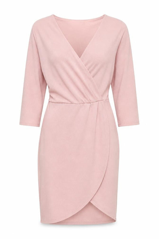Front view of Miss Selfridge Women's Pink Wrap Dress, size 10