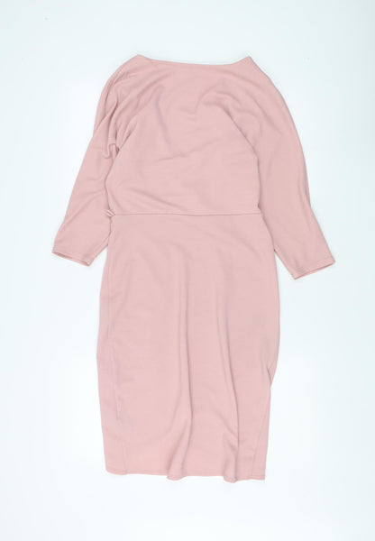 Miss Selfridge Women's Pink Wrap Dress Size 10