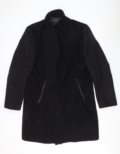 Mens UK Size L River Island Black Overcoat