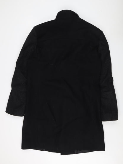 Mens UK Size L River Island Black Overcoat