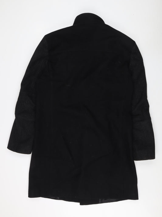 Mens UK Size L River Island Black Overcoat