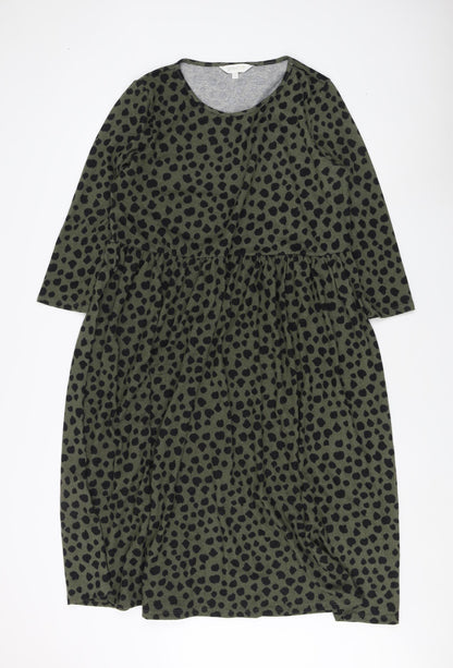 Apricot Women's Green Animal Print Dress Size 14