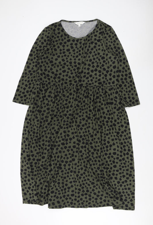 Apricot Women's Green Animal Print Dress Size 14