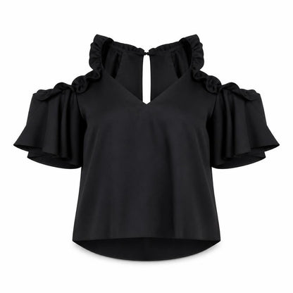 Womens UK Size 8 Topshop Black Basic Blouse
