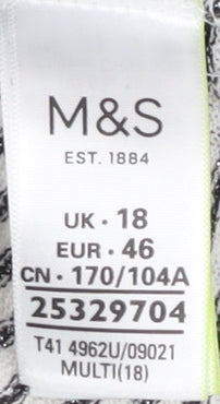 Womens UK Size 18 Marks and Spencer Multicoloured Basic T-Shirt