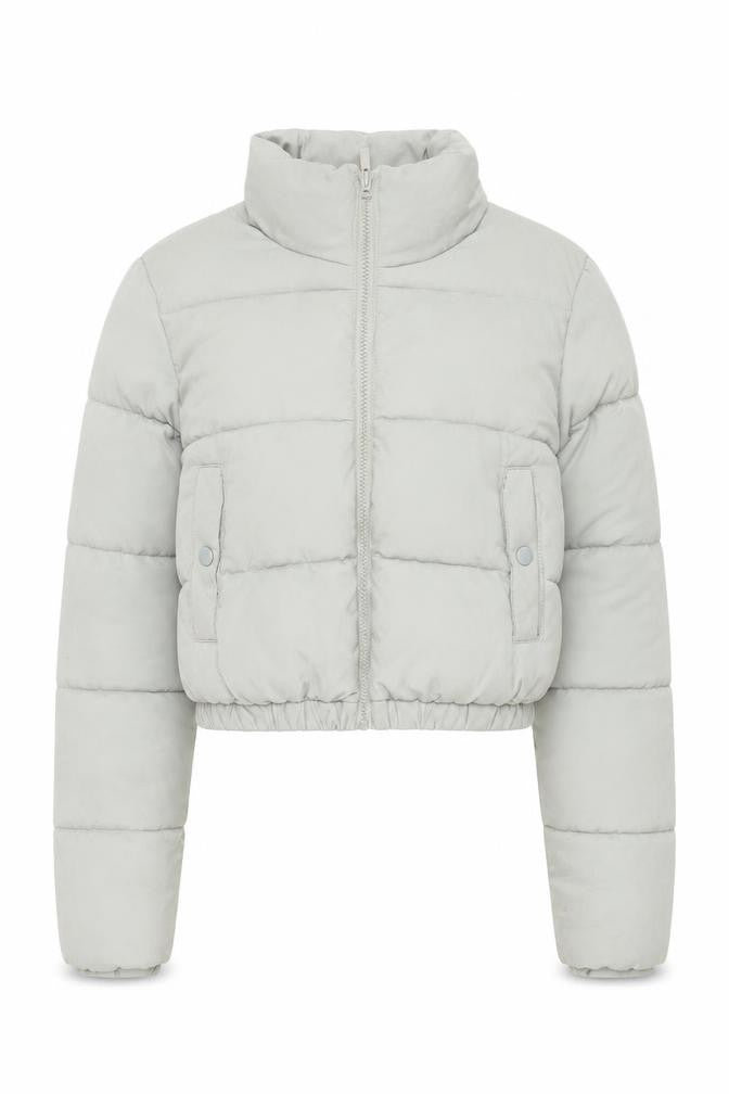 Womens UK Size 4 PRETTYLITTLETHING Grey Puffer Jacket