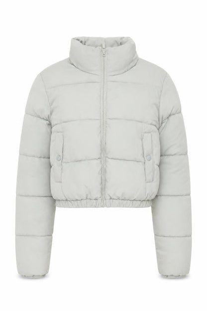 Womens UK Size 4 PRETTYLITTLETHING Grey Puffer Jacket