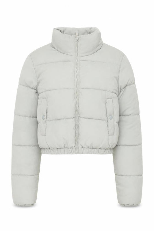 Womens UK Size 4 PRETTYLITTLETHING Grey Puffer Jacket