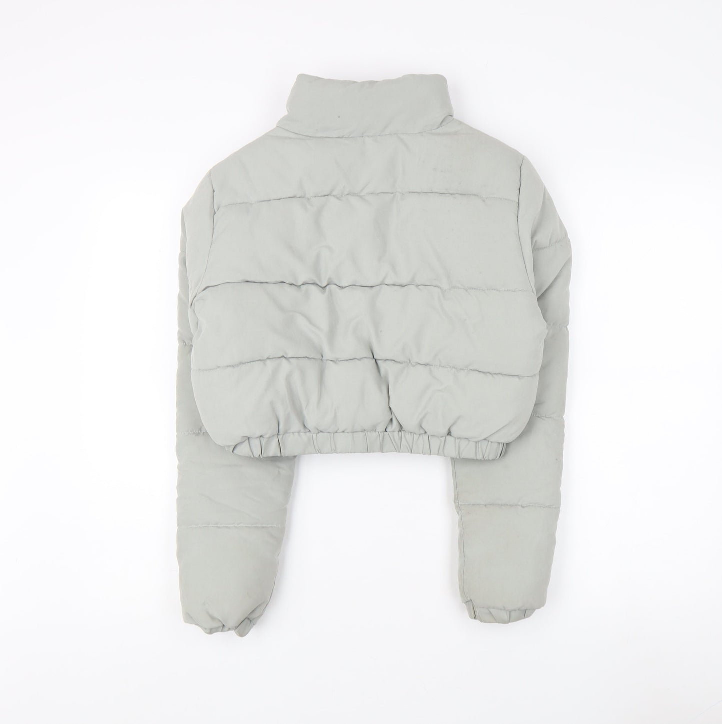 Womens UK Size 4 PRETTYLITTLETHING Grey Puffer Jacket