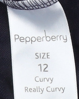 Womens UK Size 12 Pepperberry Black Tunic Blouse