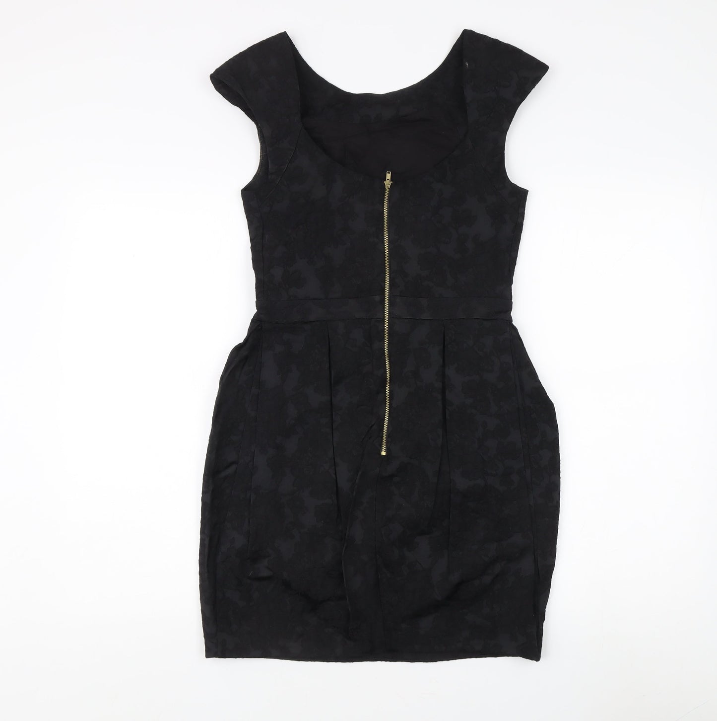 River Island Women's Black Dress Size 8 with Zip Closure
