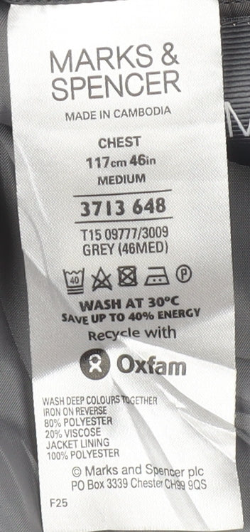 Mens UK Size 46 Marks and Spencer Regular Grey Suit Jacket