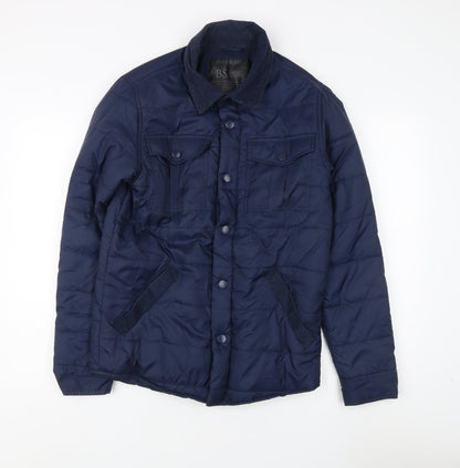 Mens UK Size S BS Quality Apparel Blue Quilted Coat