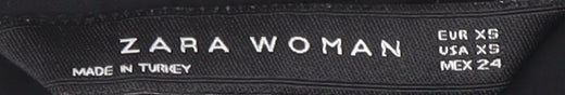 Womens UK Size XS Zara Black Basic Button-Up