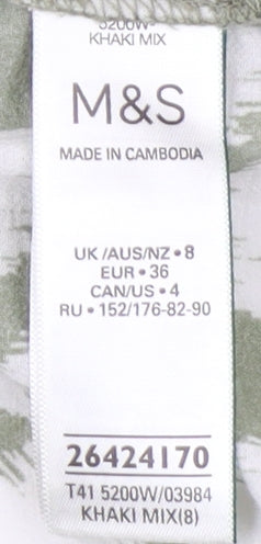 Womens UK Size 8 Marks and Spencer Green Basic Blouse