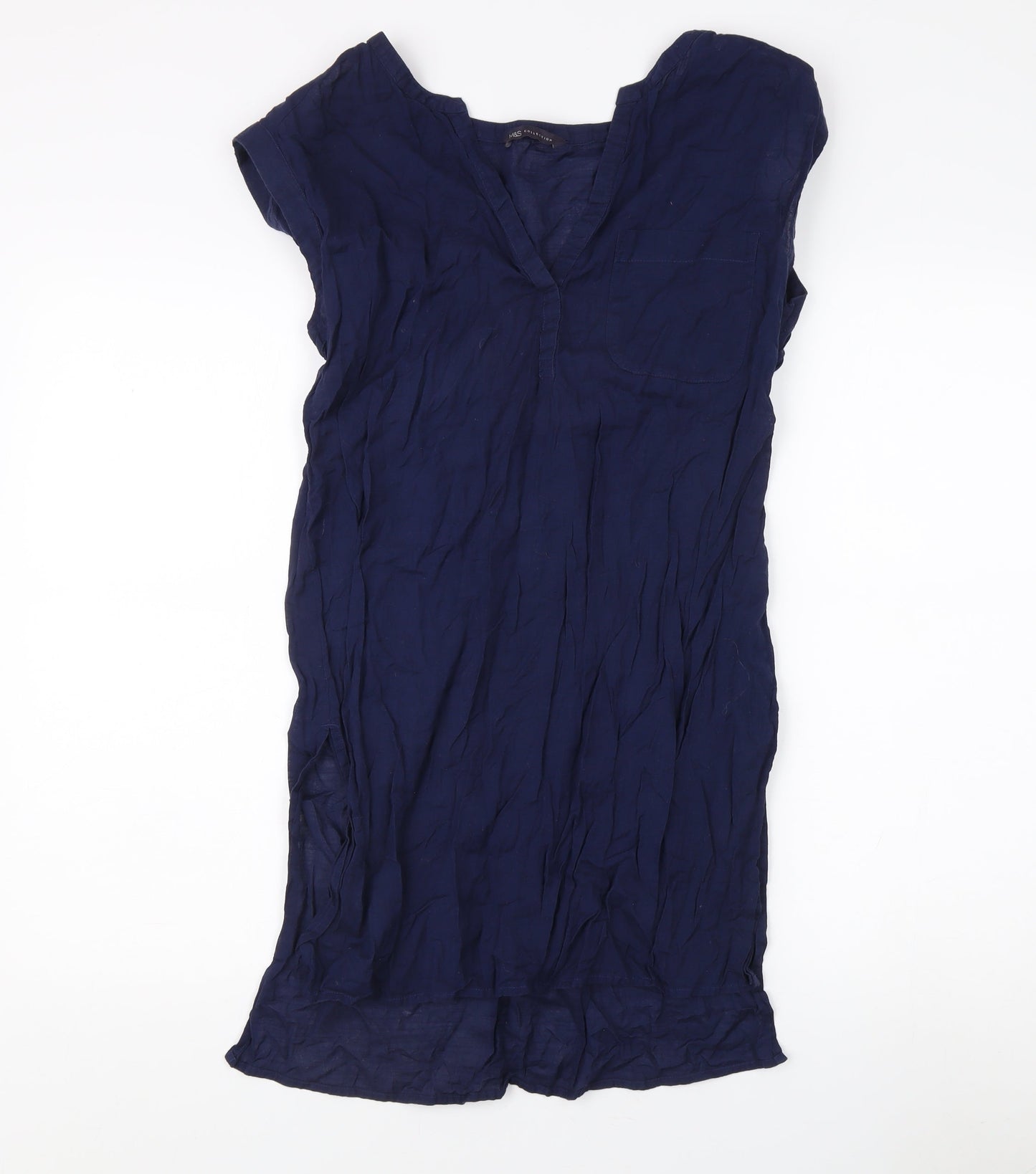 Womens UK Size 8 Marks and Spencer Blue Tunic Blouse